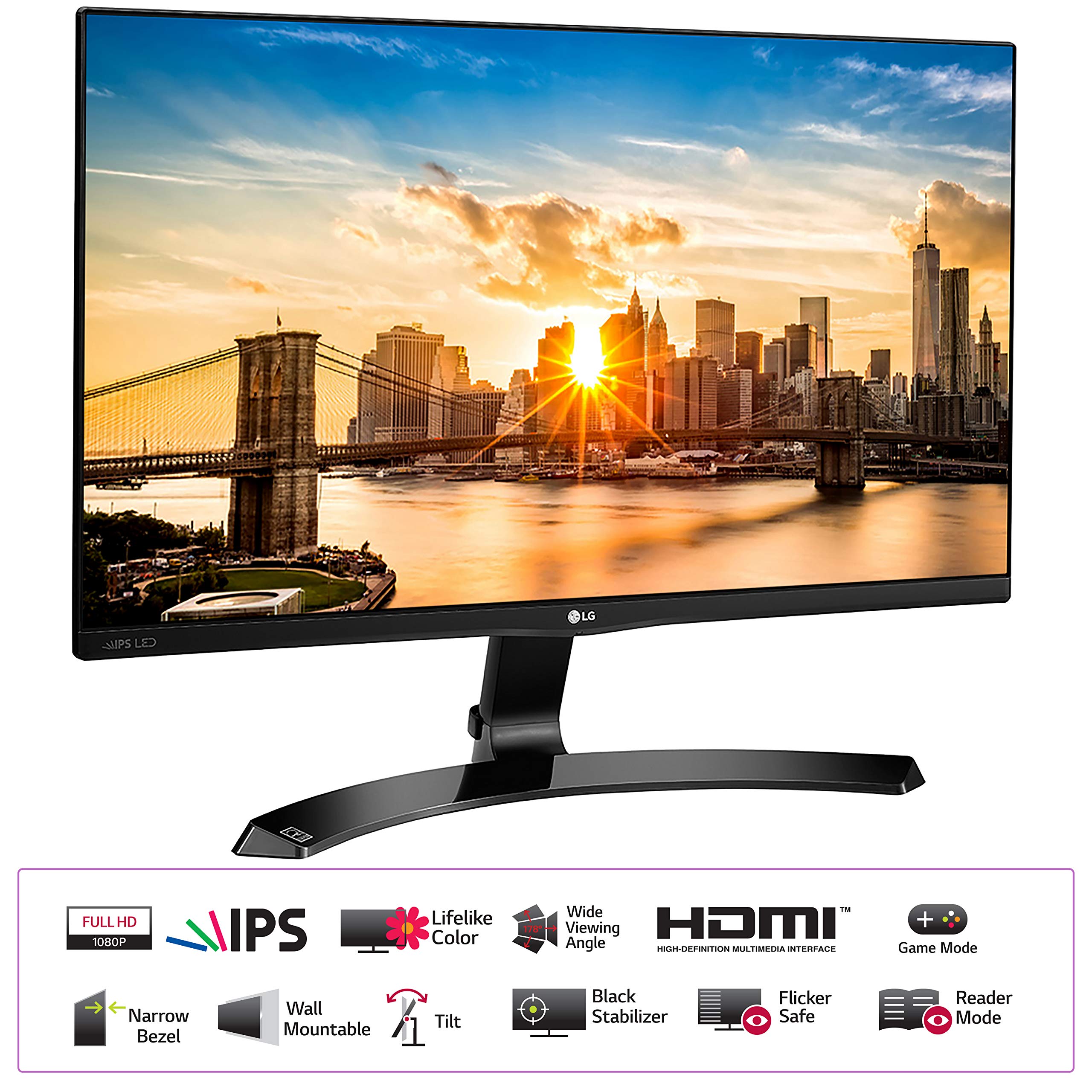 LG 55センチ 22インチ モニター LG 22 inç (55 cm) IPS Monitör - Full HD, IPS Panel VGA, HDMI, DVI